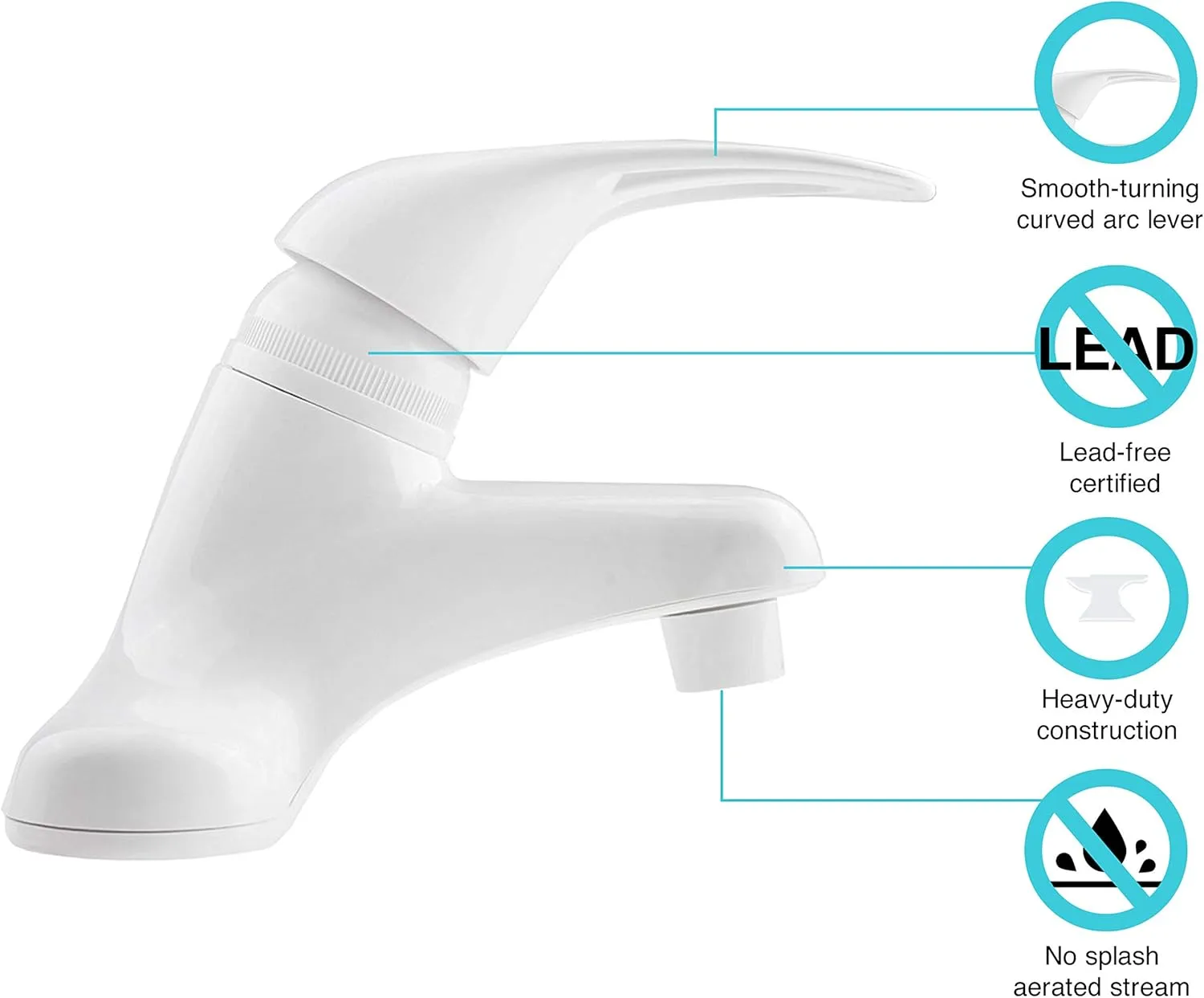 Dura Faucet DF-PL100 RV Single Lever Bathroom Faucet (ABS Plastic)