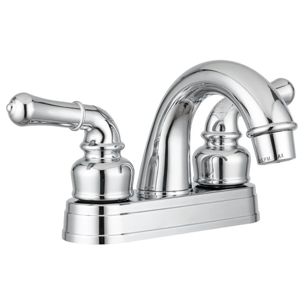 Dura Faucet DF-PL620C RV Bathroom Sink Faucet - Smooth Turning 2-Lever 4-Inch Centerset