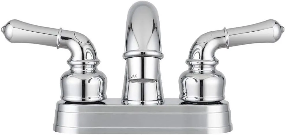 Dura Faucet DF-PL620C RV Bathroom Sink Faucet - Smooth Turning 2-Lever 4-Inch Centerset