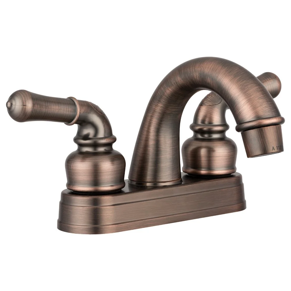 Dura Faucet DF-PL620C RV Bathroom Sink Faucet - Smooth Turning 2-Lever 4-Inch Centerset