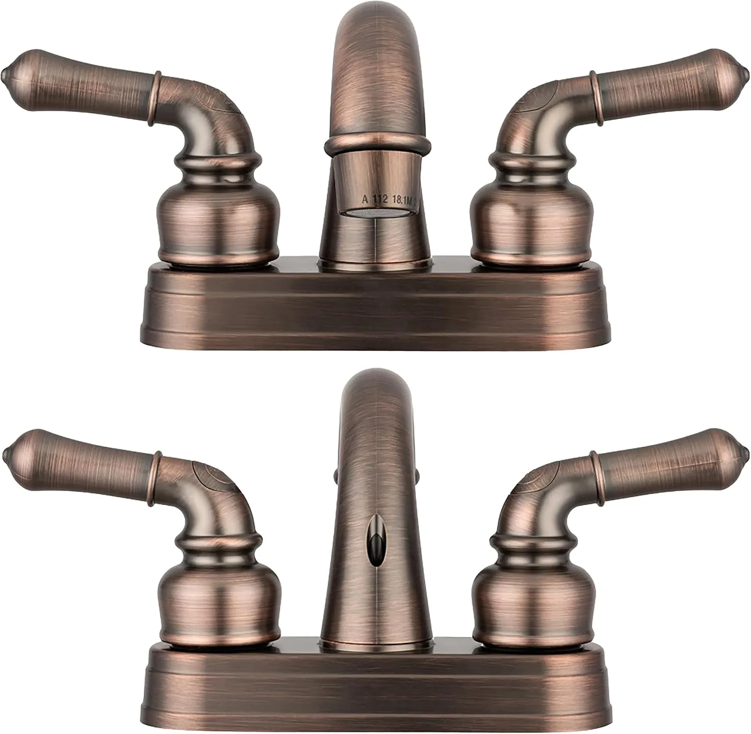 Dura Faucet DF-PL620C RV Bathroom Sink Faucet - Smooth Turning 2-Lever 4-Inch Centerset