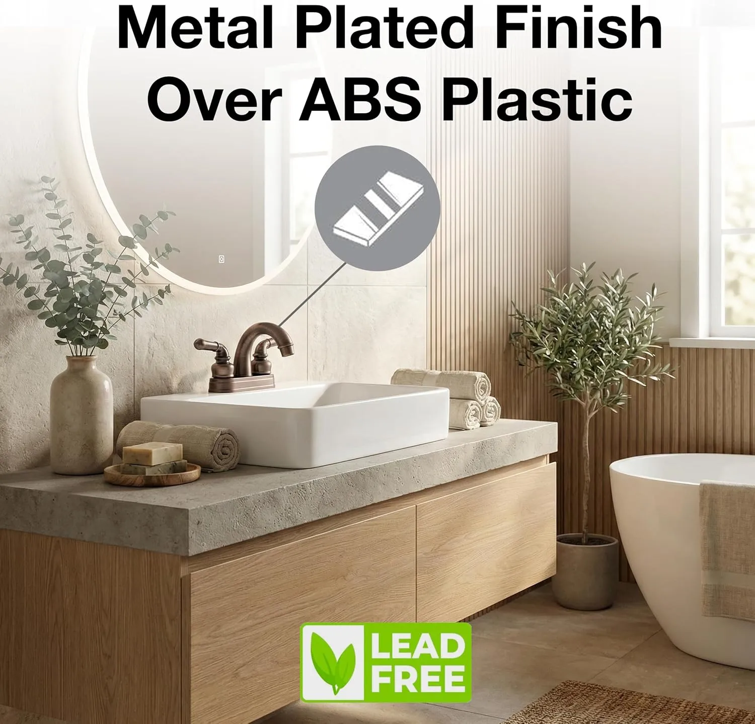 Dura Faucet DF-PL620C RV Bathroom Sink Faucet - Smooth Turning 2-Lever 4-Inch Centerset