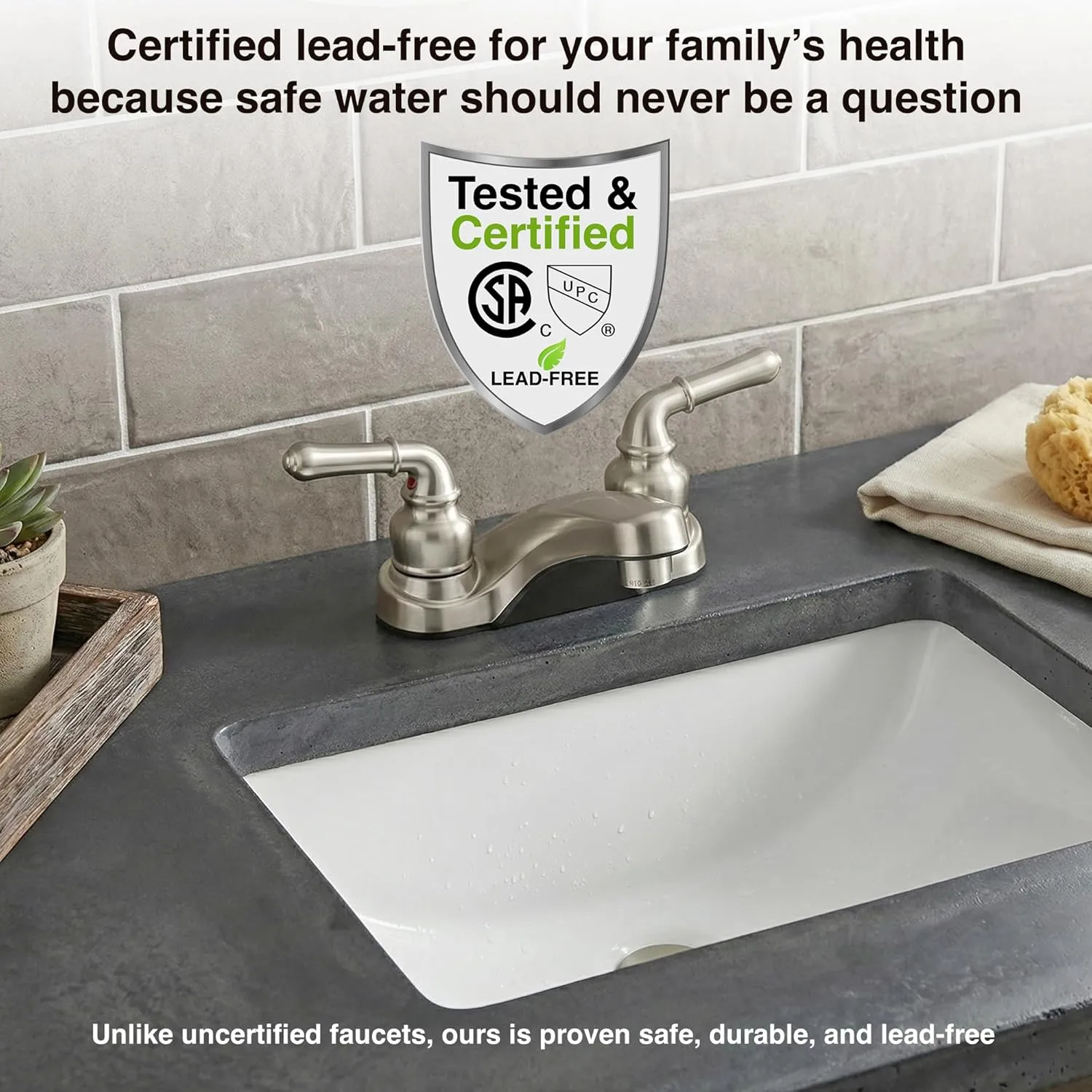 Dura Faucet DF-PL700C RV 2-Hole 4" Centerset Bathroom Faucet with Classic 2-Handles