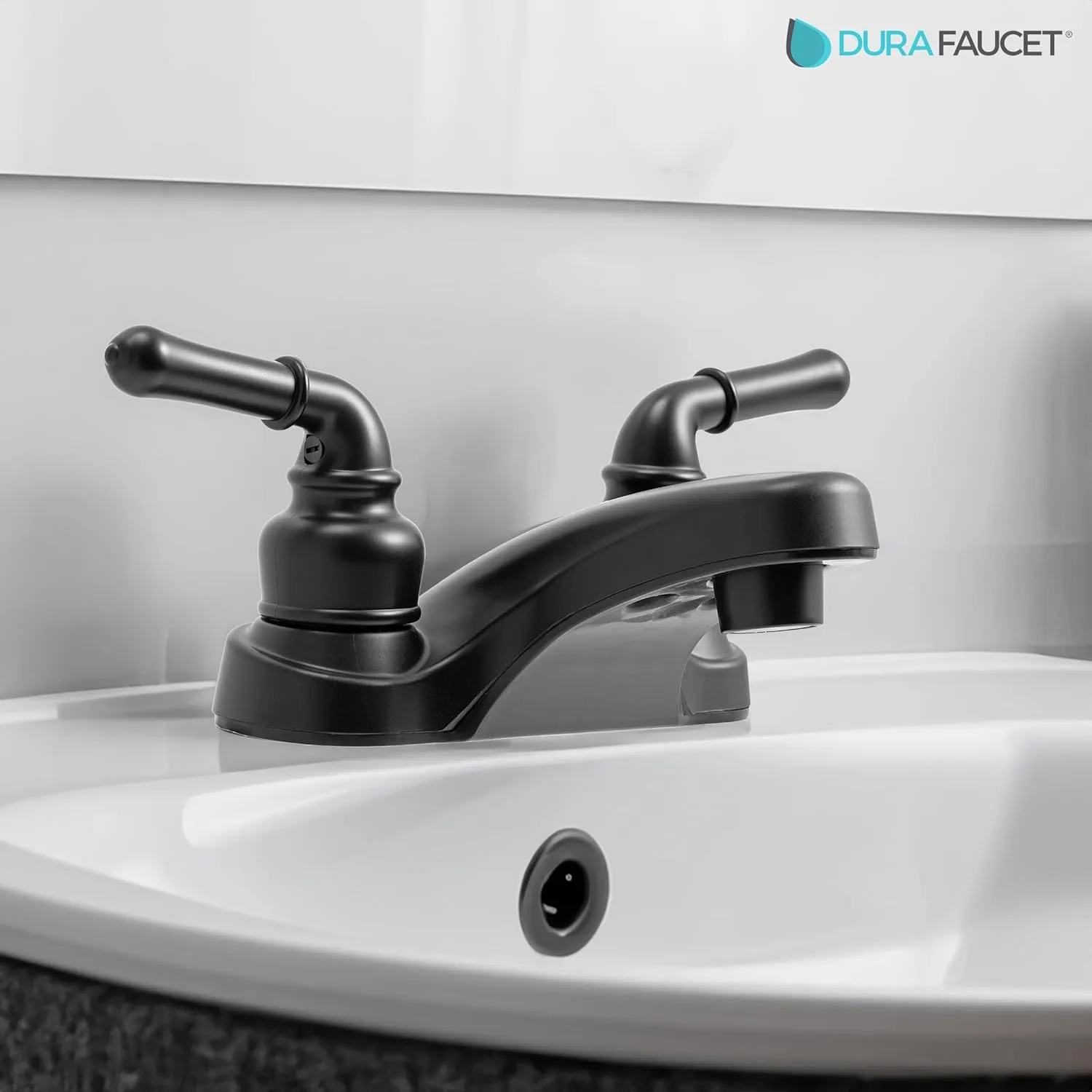 Dura Faucet DF-PL700C RV 2-Hole 4" Centerset Bathroom Faucet with Classic 2-Handles