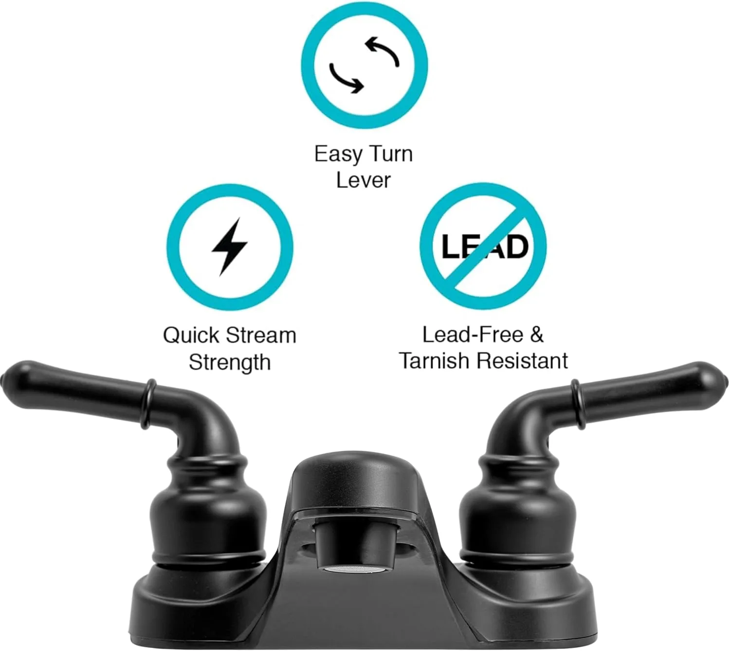 Dura Faucet DF-PL700C RV 2-Hole 4" Centerset Bathroom Faucet with Classic 2-Handles