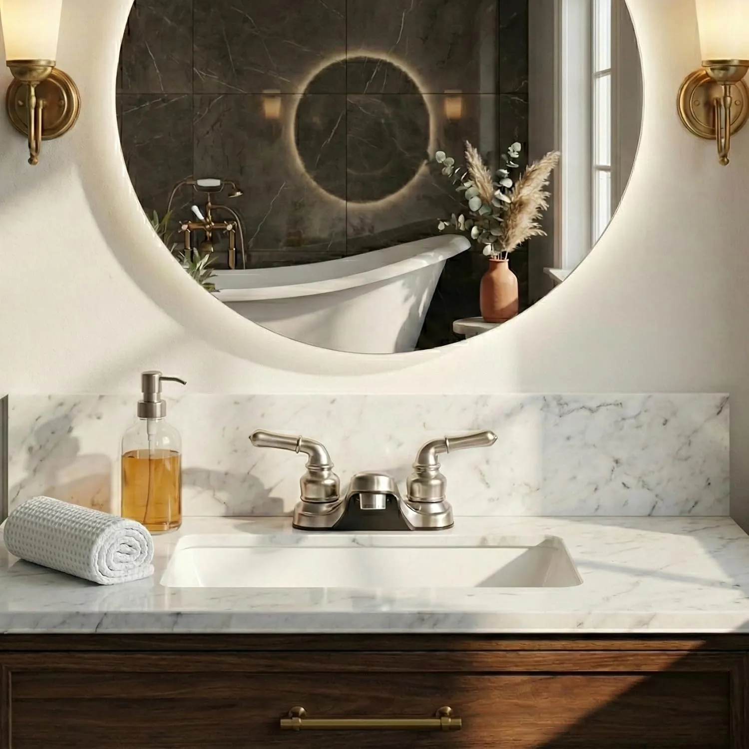 Dura Faucet DF-PL700C RV 2-Hole 4" Centerset Bathroom Faucet with Classic 2-Handles