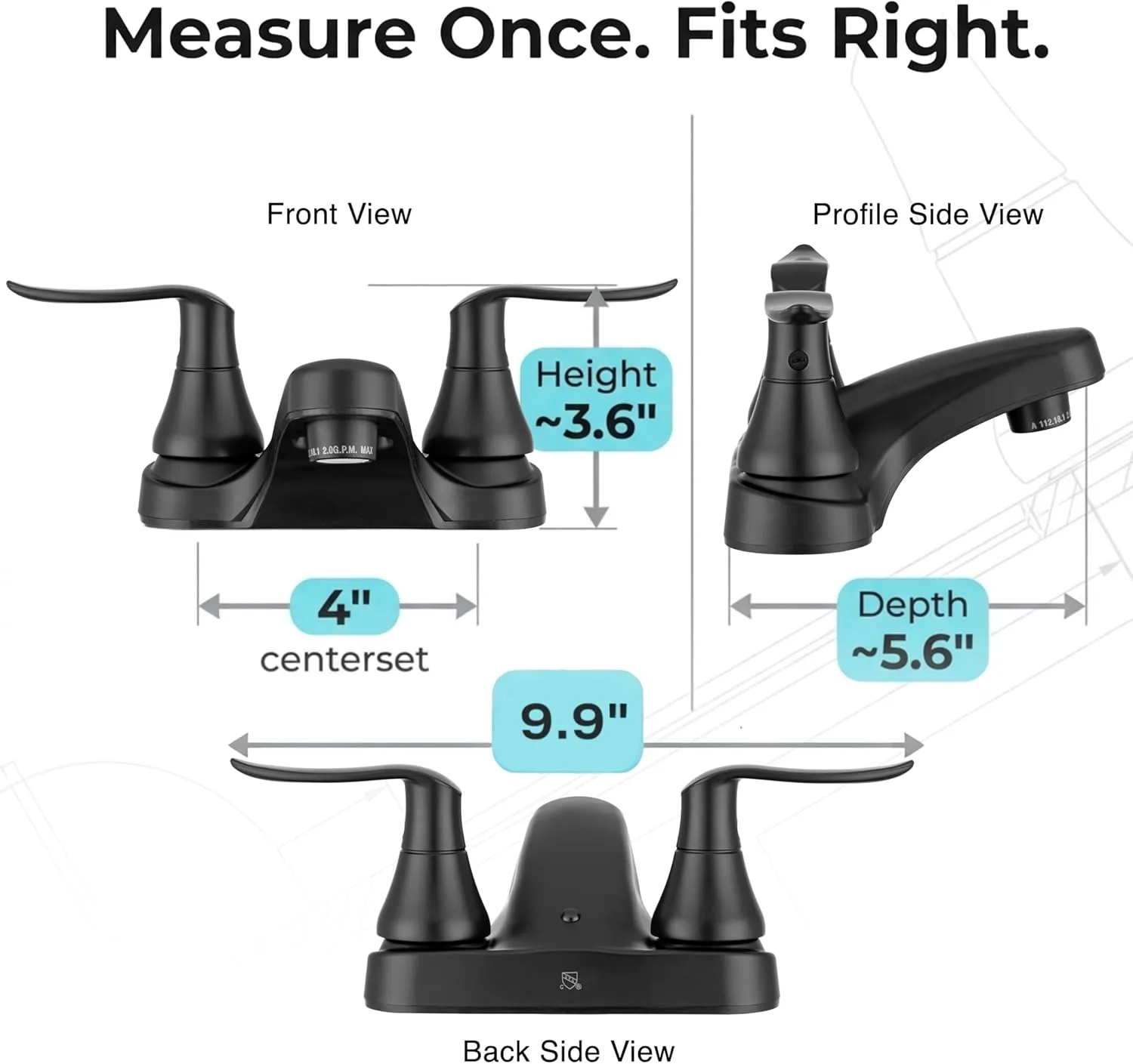 Dura Faucet DF-PL700LH RV Bathroom Centerset Faucet with Winged Levers