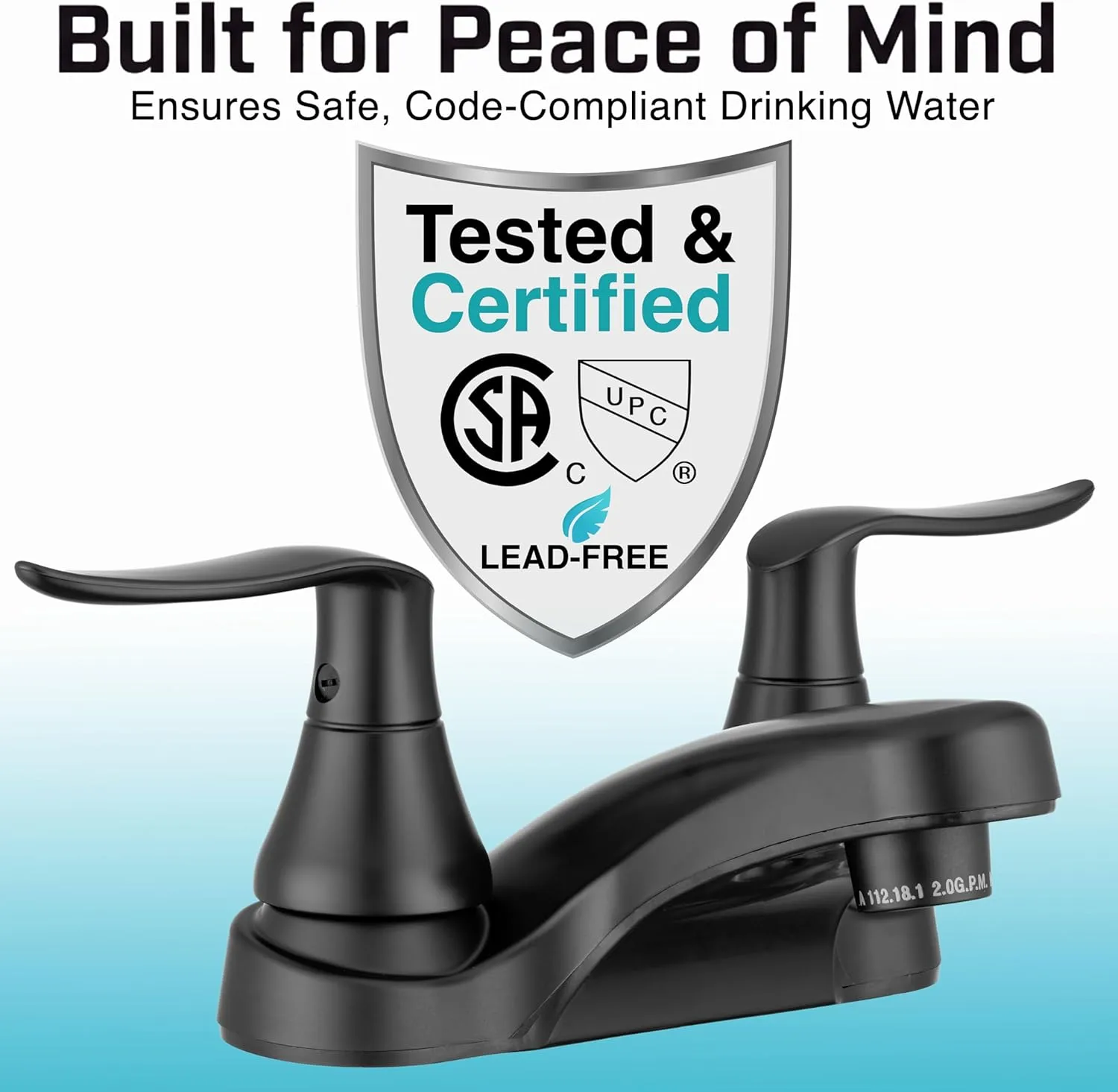 Dura Faucet DF-PL700LH RV Bathroom Centerset Faucet with Winged Levers