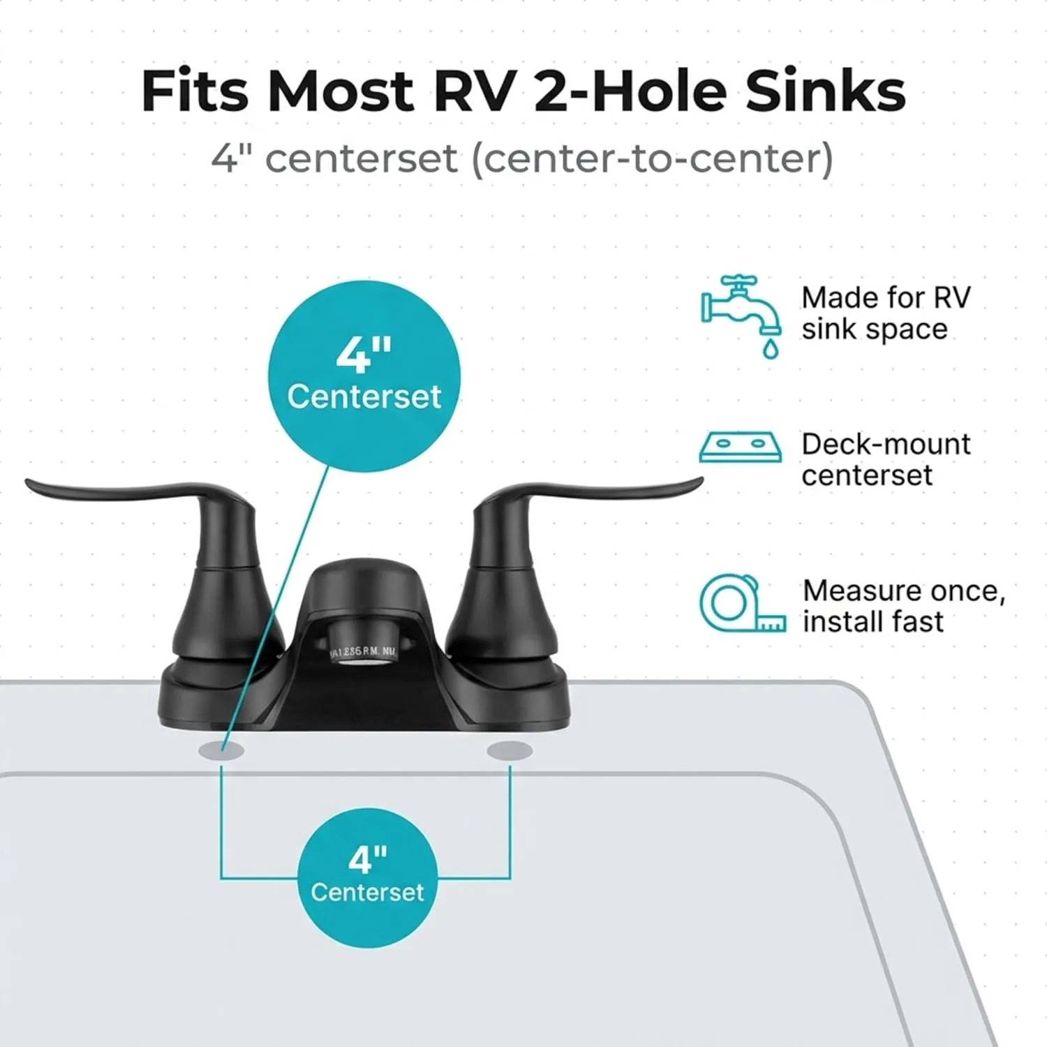 Dura Faucet DF-PL700LH RV Bathroom Centerset Faucet with Winged Levers