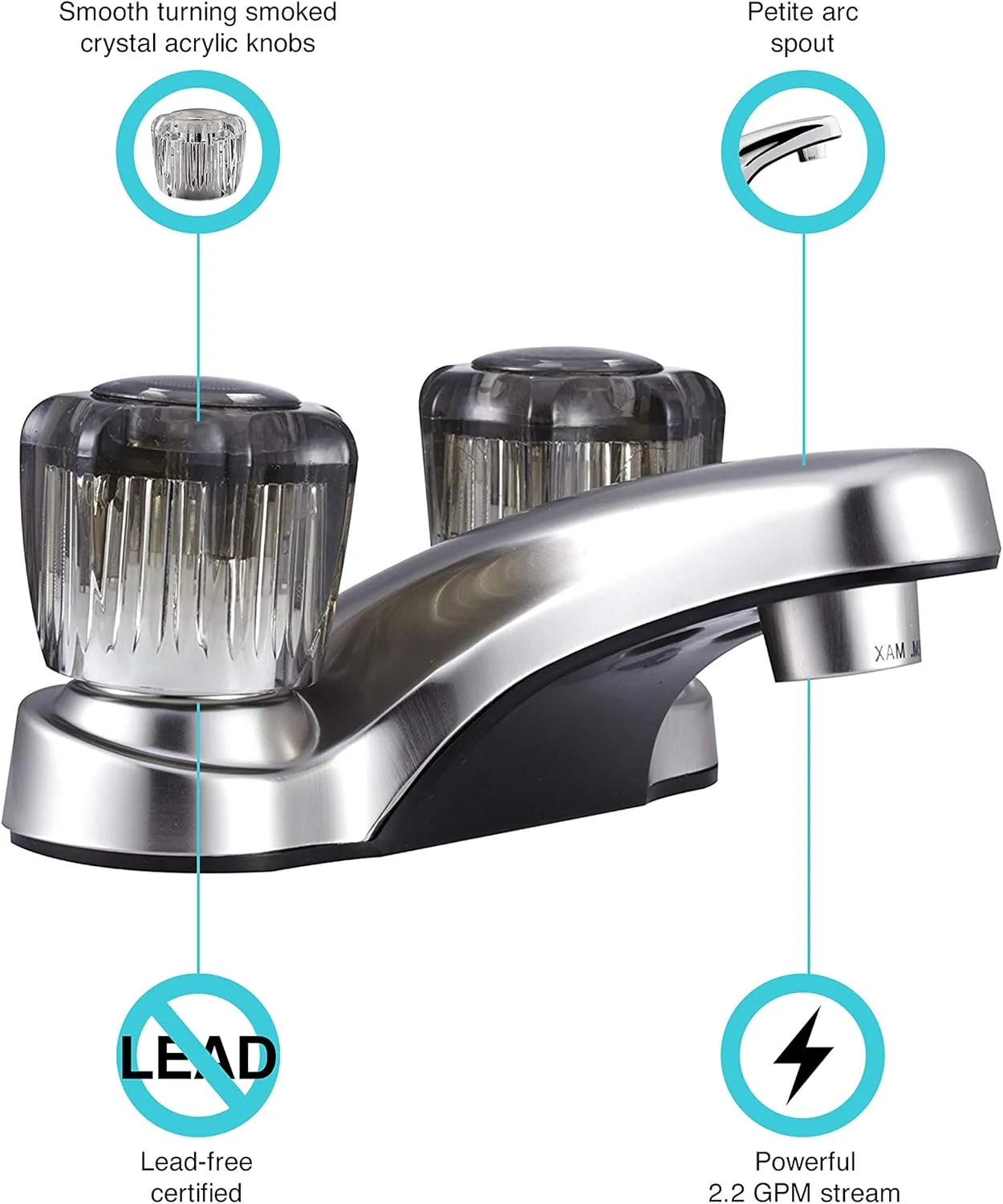 Dura Faucet DF-PL700S RV Lavatory Faucet Deck-Mount Centerset