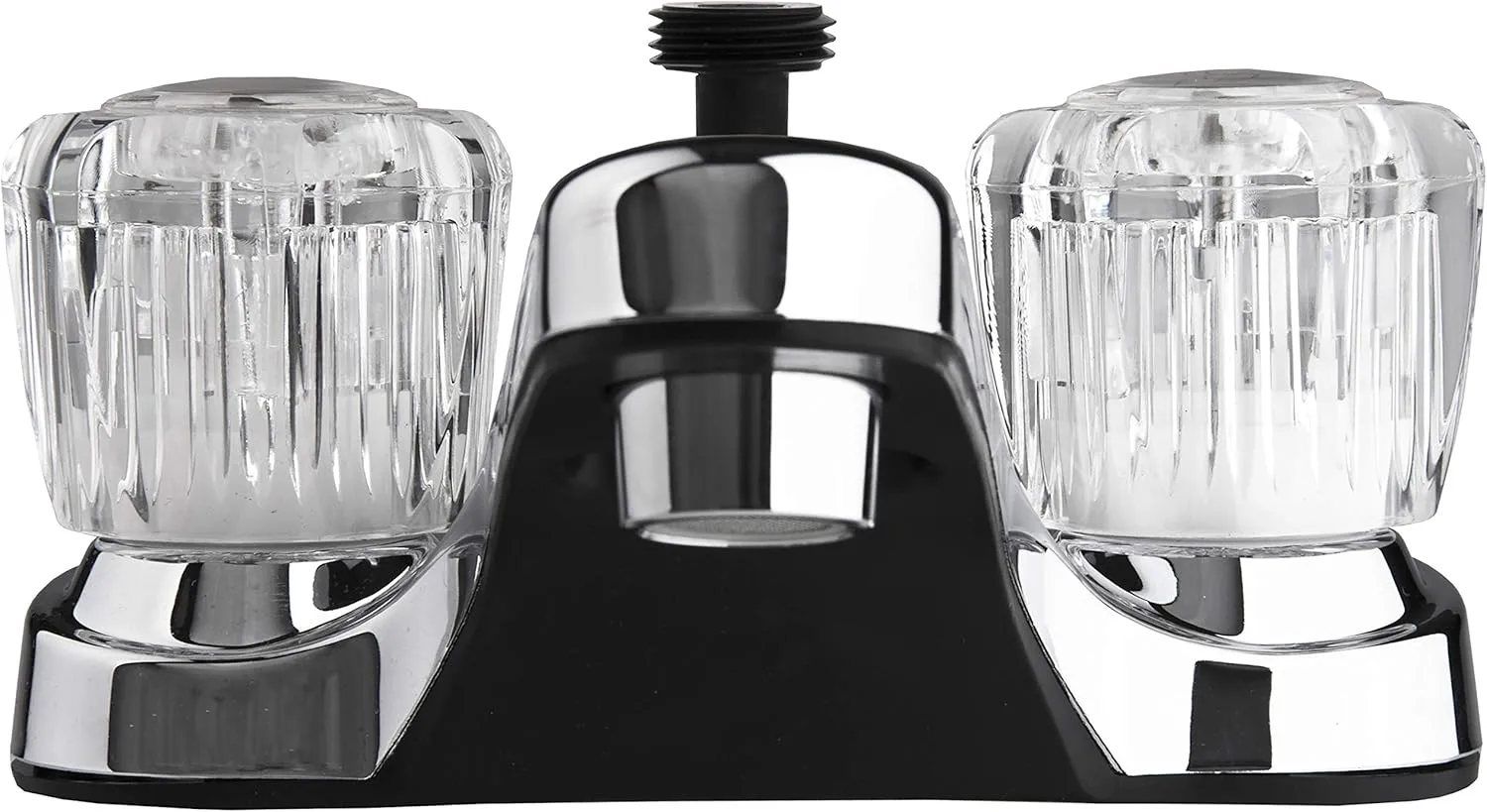 Dura Faucet DF-PL720A-CP RV Bathroom Faucet with Crystal Acrylic Knobs and Shower Hose Diverter (Chrome)