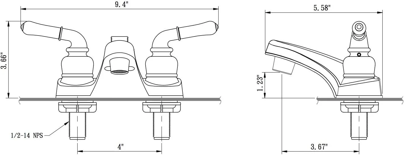 Dura Faucet DF-PL720C-SN RV Bathroom Faucet with Classical Handles and Shower Hose Diverter (Brushed Satin Nickel)