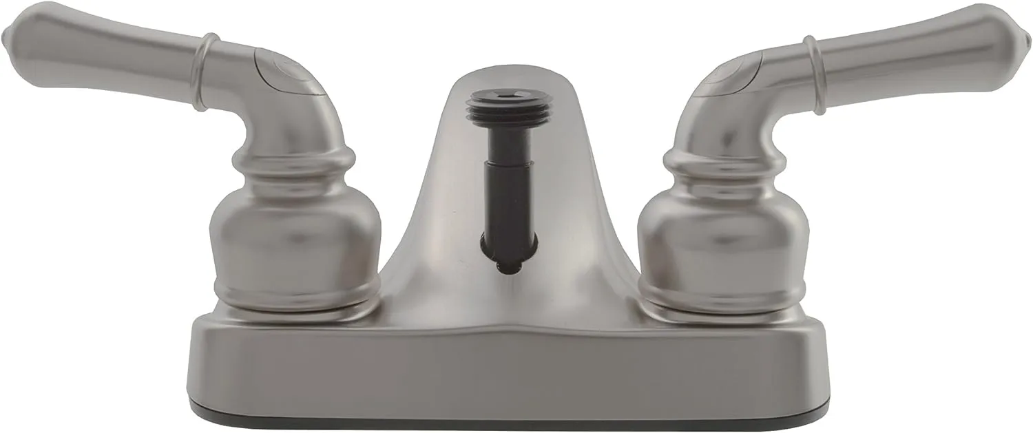 Dura Faucet DF-PL720C-SN RV Bathroom Faucet with Classical Handles and Shower Hose Diverter (Brushed Satin Nickel)