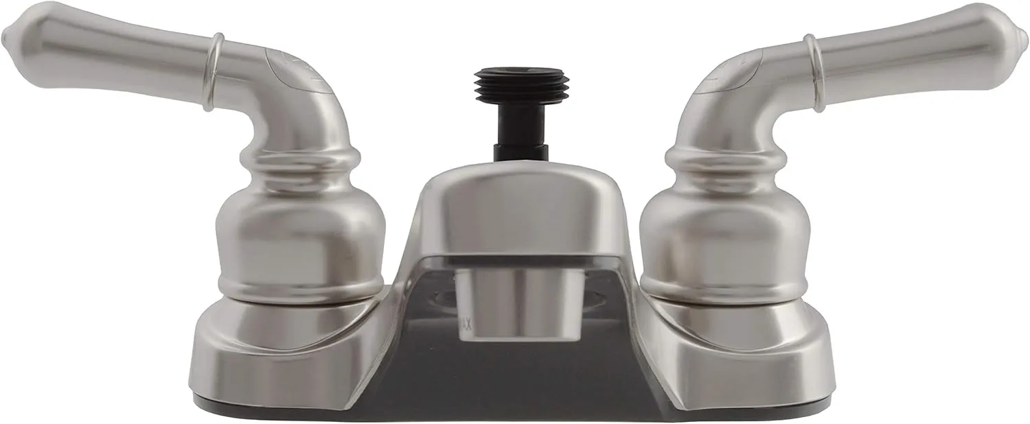 Dura Faucet DF-PL720C-SN RV Bathroom Faucet with Classical Handles and Shower Hose Diverter (Brushed Satin Nickel)