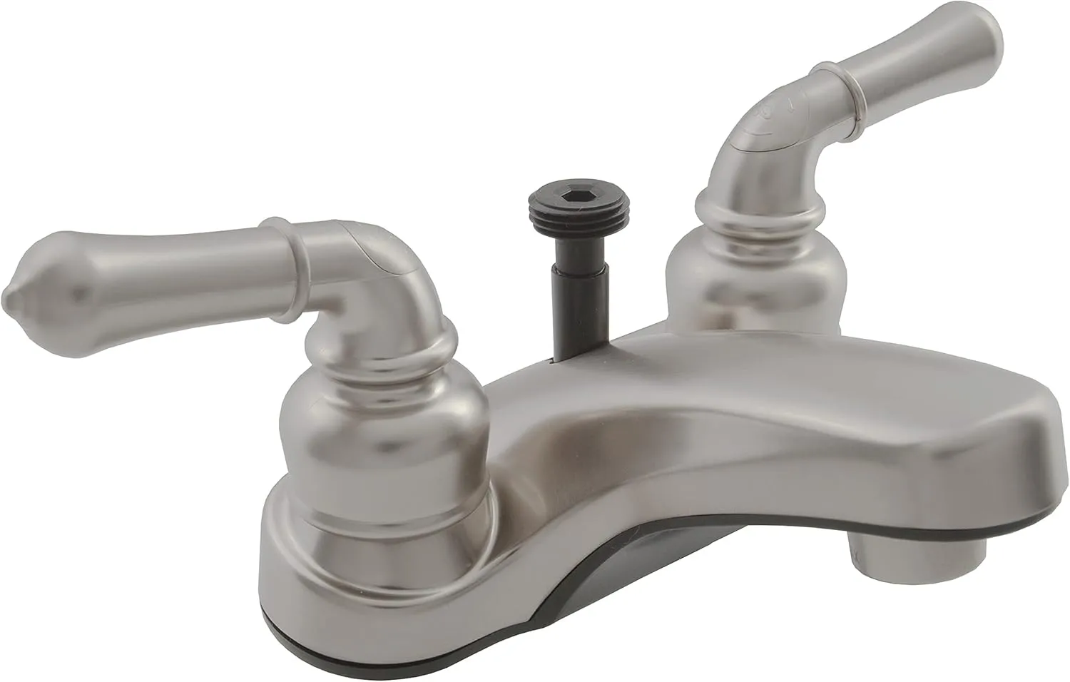 Dura Faucet DF-PL720C-SN RV Bathroom Faucet with Classical Handles and Shower Hose Diverter (Brushed Satin Nickel)