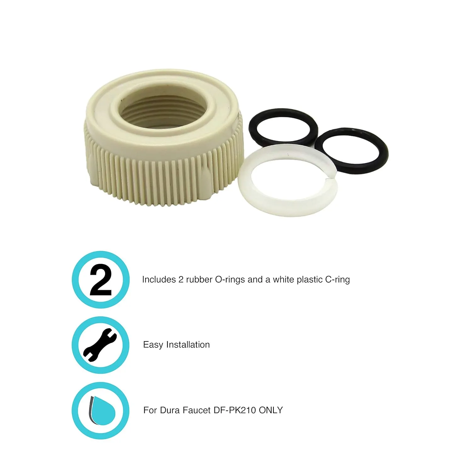 DURA FAUCET DF-RK510 RV Spout Nut and Rings Replacement Kit