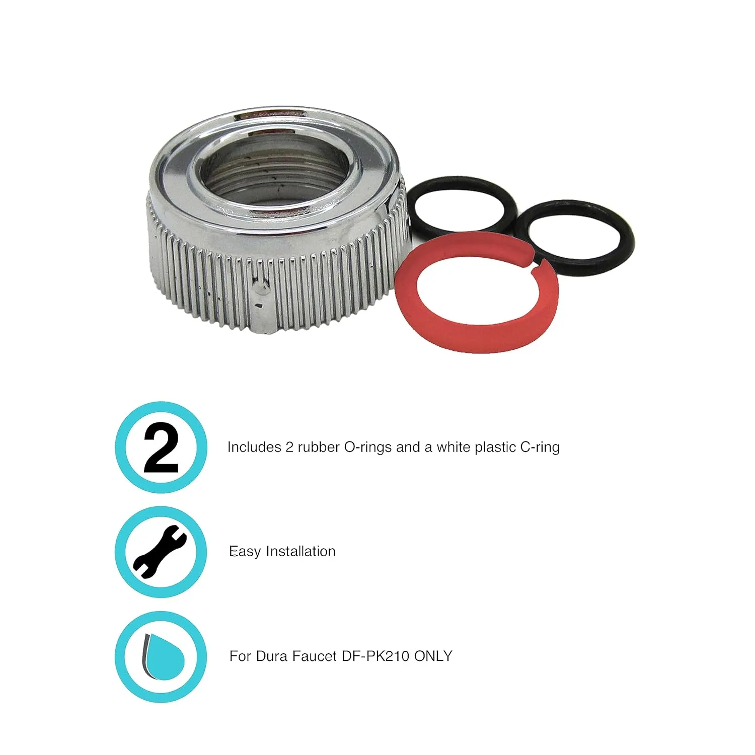 DURA FAUCET DF-RK510 RV Spout Nut and Rings Replacement Kit