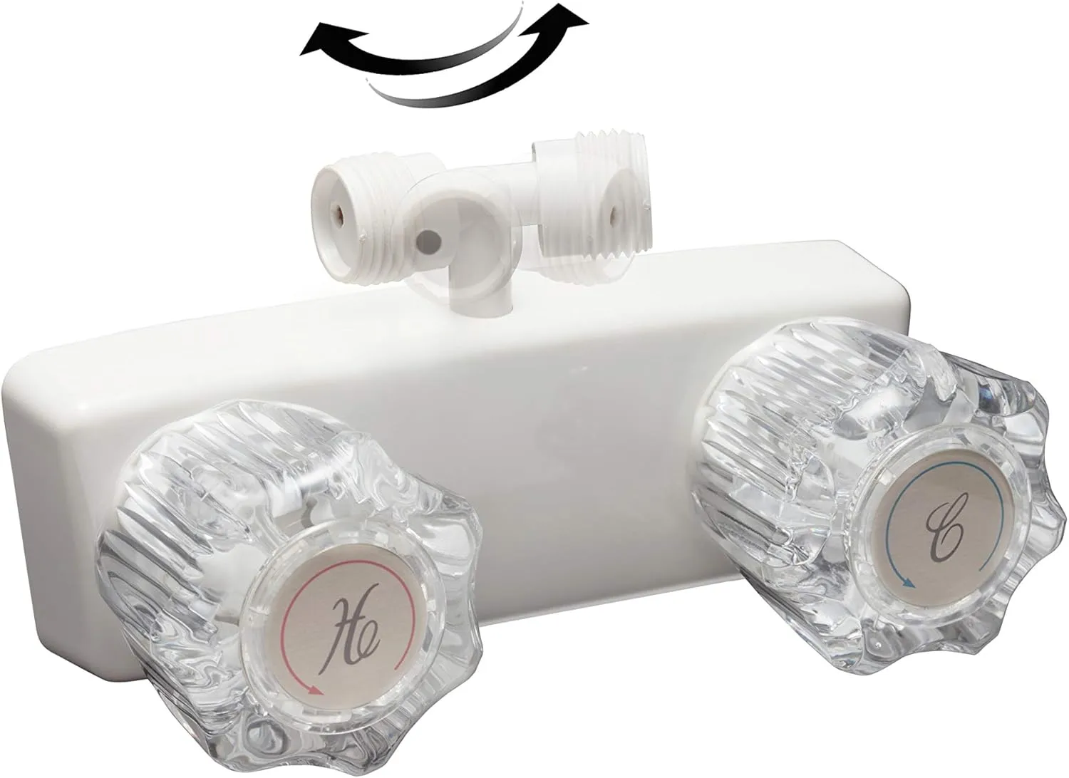 DURA FAUCET RV Exterior Shower Faucet Valve Diverter with 2 Knobs