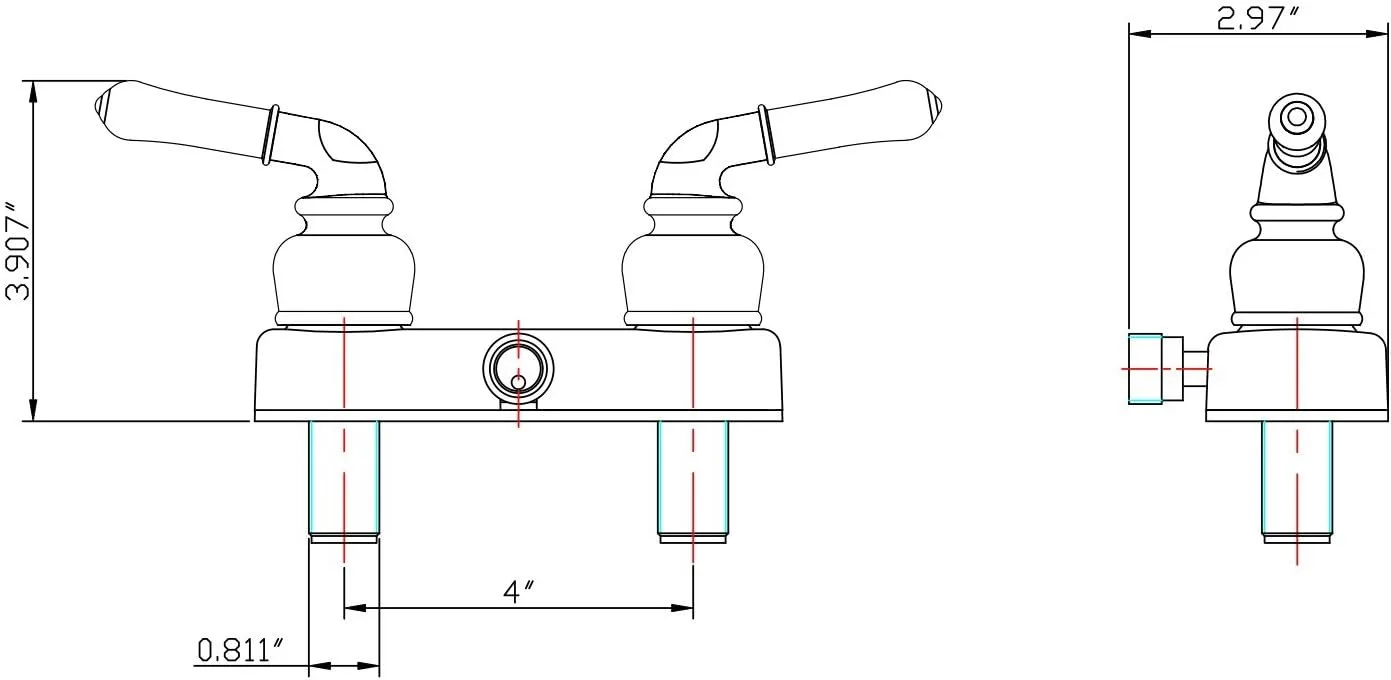 Dura Faucet DF-SA100C RV/Motorhome Shower Faucet Valve Diverter (Dual Lever)