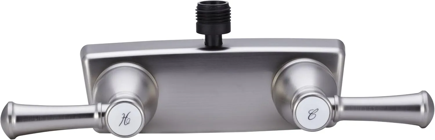 Dura Faucet DF-SA100L-SN RV Shower Faucet Valve Diverter with Hot/Cold Handles (Brushed Satin Nickel)