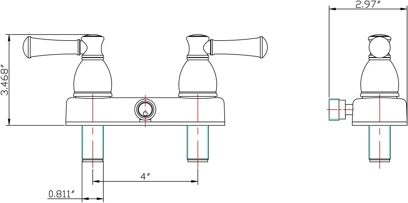 Dura Faucet DF-SA100L-SN RV Shower Faucet Valve Diverter with Hot/Cold Handles (Brushed Satin Nickel)