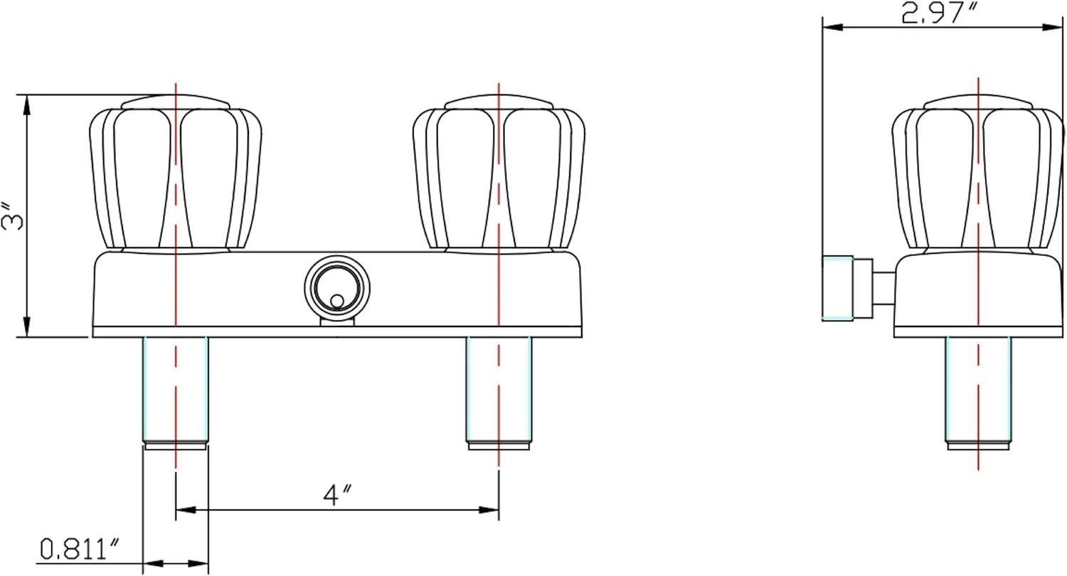 DURA FAUCET RV Exterior Shower Faucet Valve Diverter with 2 Knobs