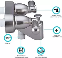Dura Faucet DF-SA110L-SN RV Tub & Shower Faucet Valve Diverter with Hot/Cold Handles (Brushed Satin Nickel)
