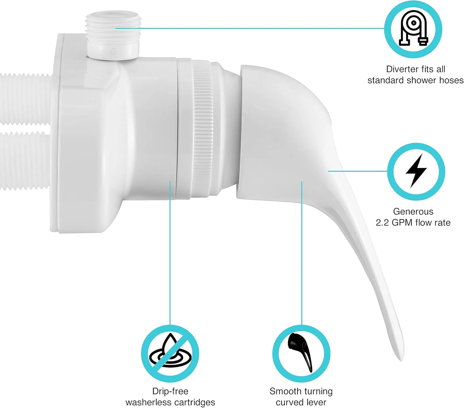 Dura Faucet DF-SA150 Single-Lever RV Shower Faucet Diverter