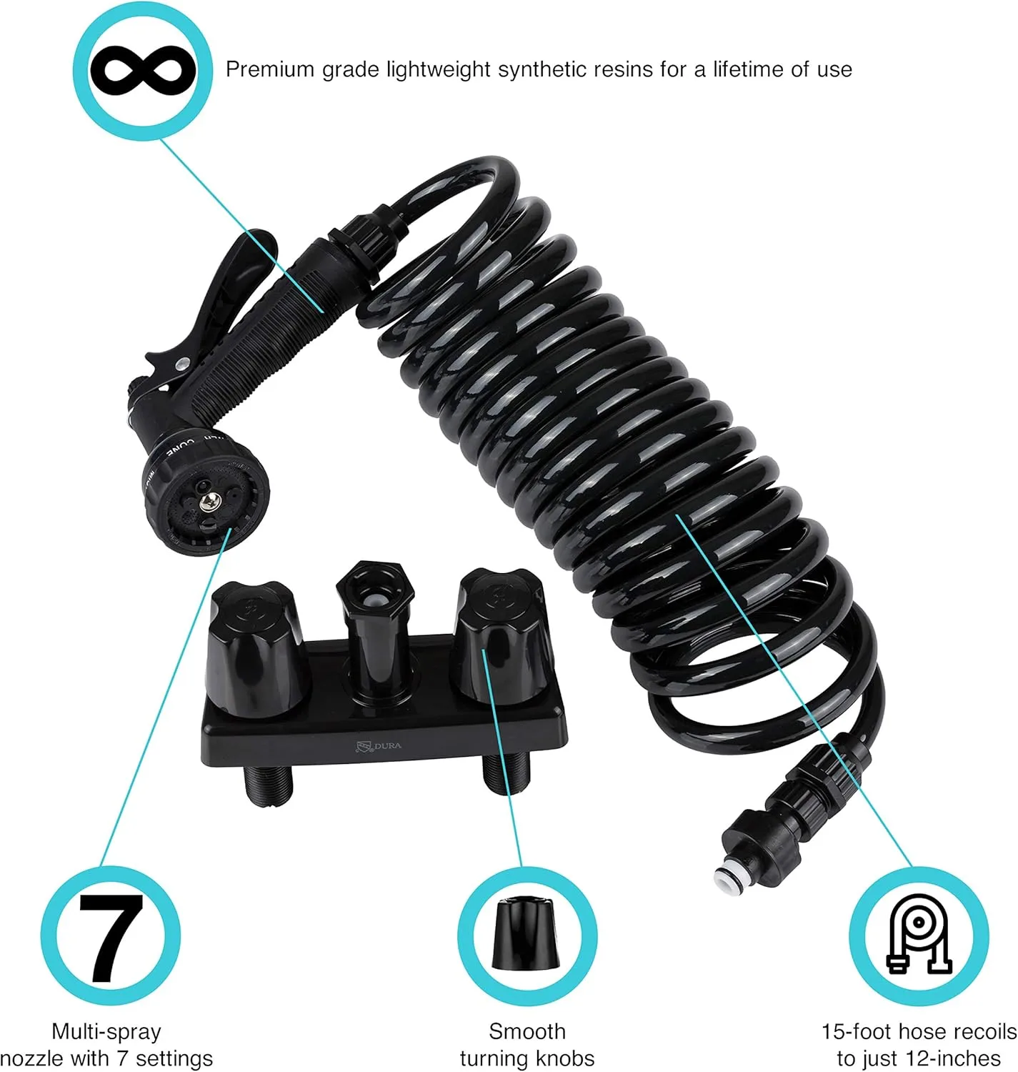 DURA FAUCET RV Quick-Connect Detachable Spray Faucet and Sprayer Kit