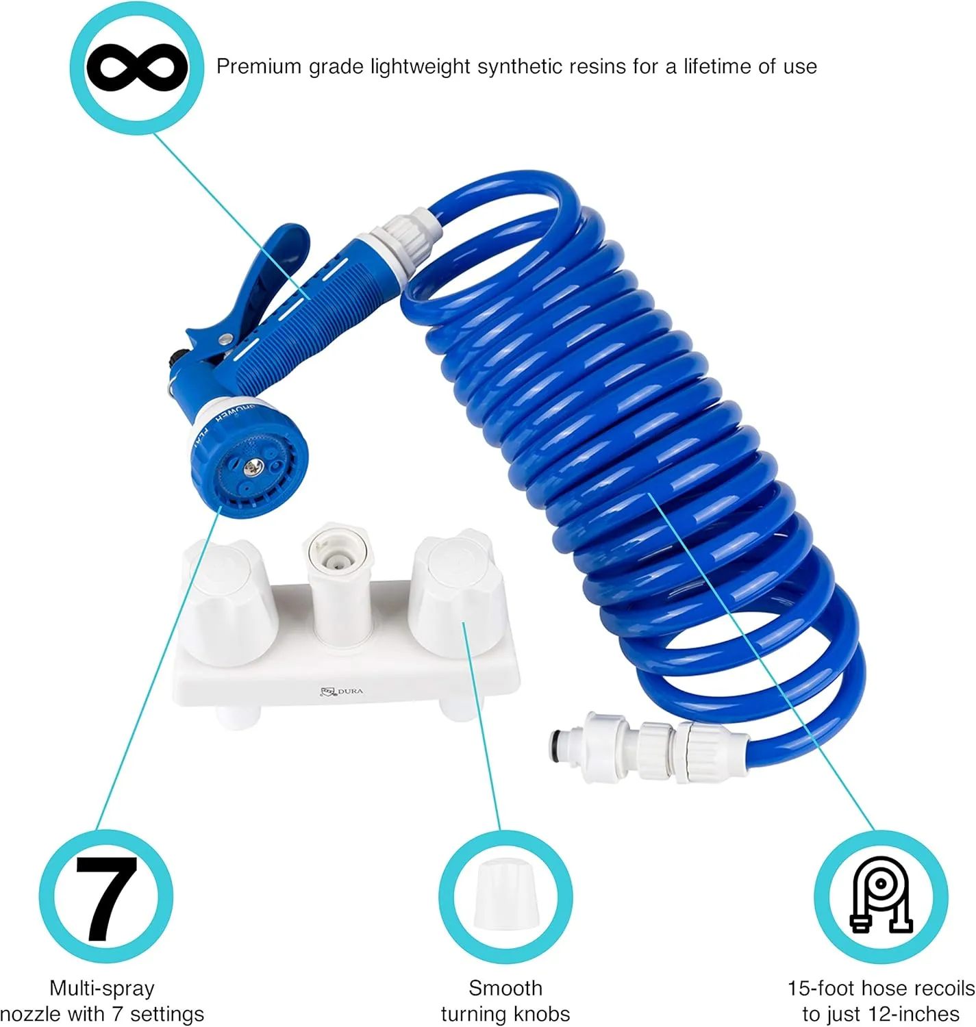 DURA FAUCET RV Quick-Connect Detachable Spray Faucet and Sprayer Kit