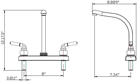 Dura Faucet DF-PK210C-ORB Hi-Rise RV Kitchen Sink Faucet with Classical Levers (Oil Rubbed Bronze)