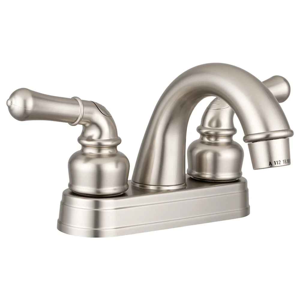 Dura Faucet DF-PL620C RV Bathroom Sink Faucet - Smooth Turning 2-Lever 4-Inch Centerset