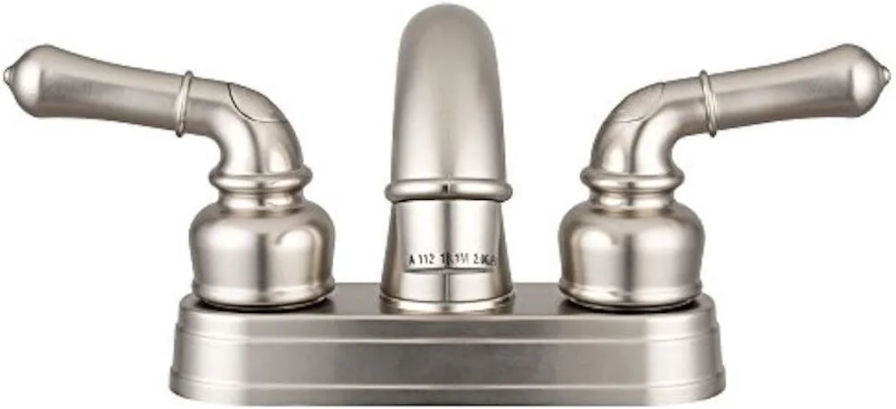 Dura Faucet DF-PL620C RV Bathroom Sink Faucet - Smooth Turning 2-Lever 4-Inch Centerset