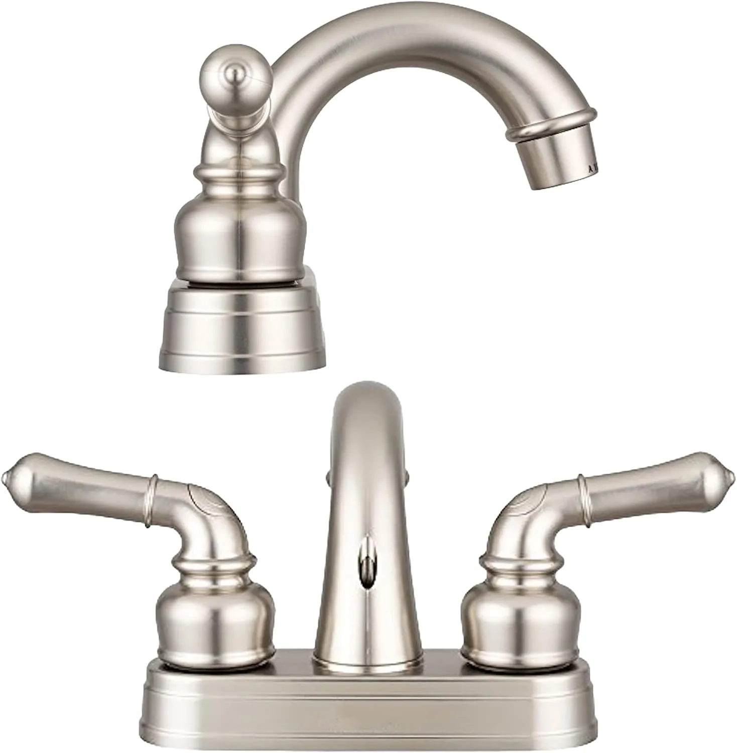 Dura Faucet DF-PL620C RV Bathroom Sink Faucet - Smooth Turning 2-Lever 4-Inch Centerset