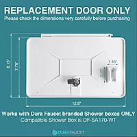 Dura Faucet DF-SA170D-WT RV Durable Replacement Door for an Exterior Shower Box Kit - Lockable (White)