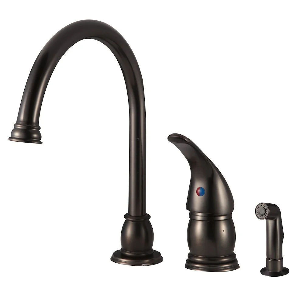 DURA FAUCET DF-NMK301 RV Gooseneck Kitchen Sink Faucet with Matching Side Sprayer