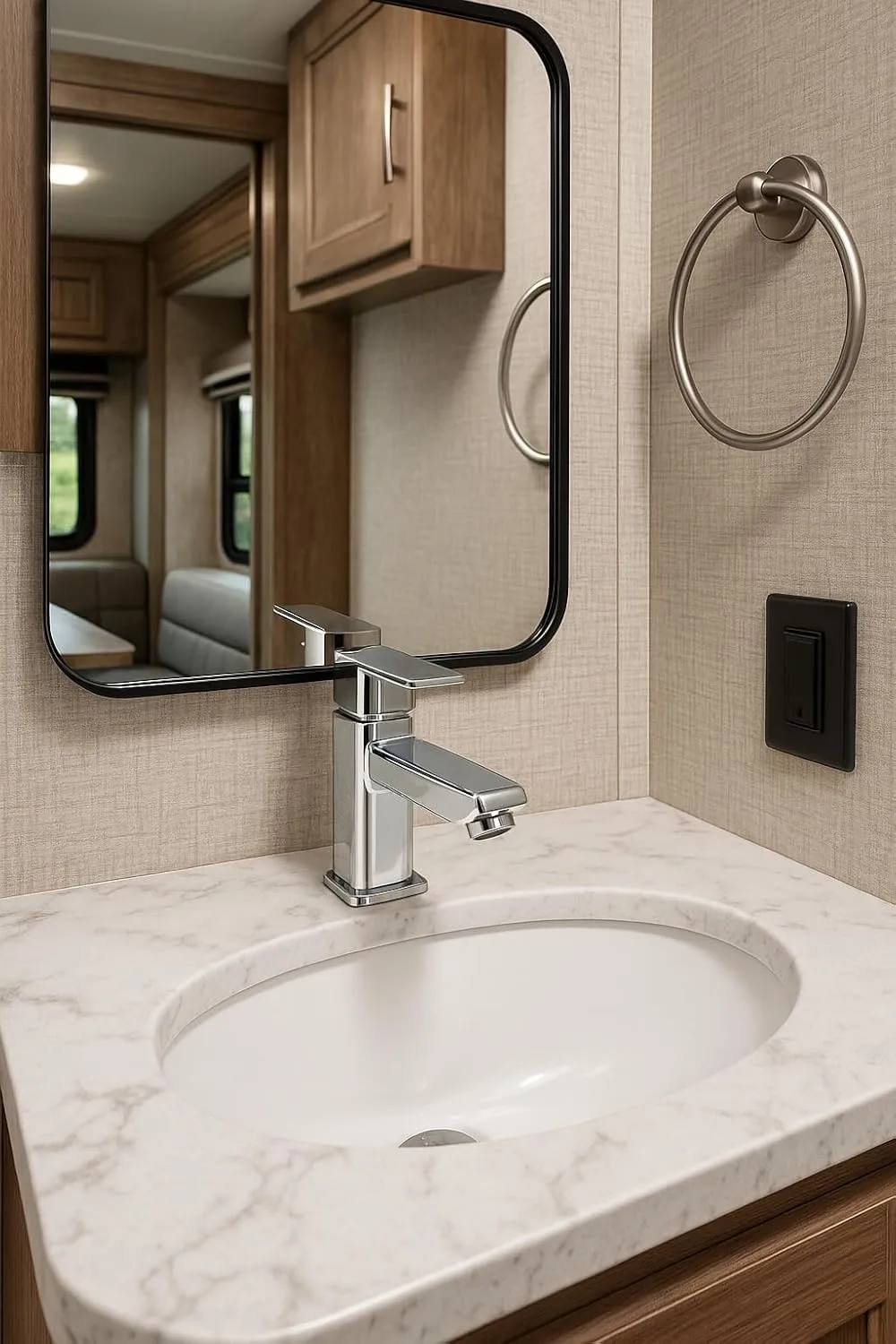 Dura Faucet DF-ML803LQ Modern Angular RV Lavatory Faucet