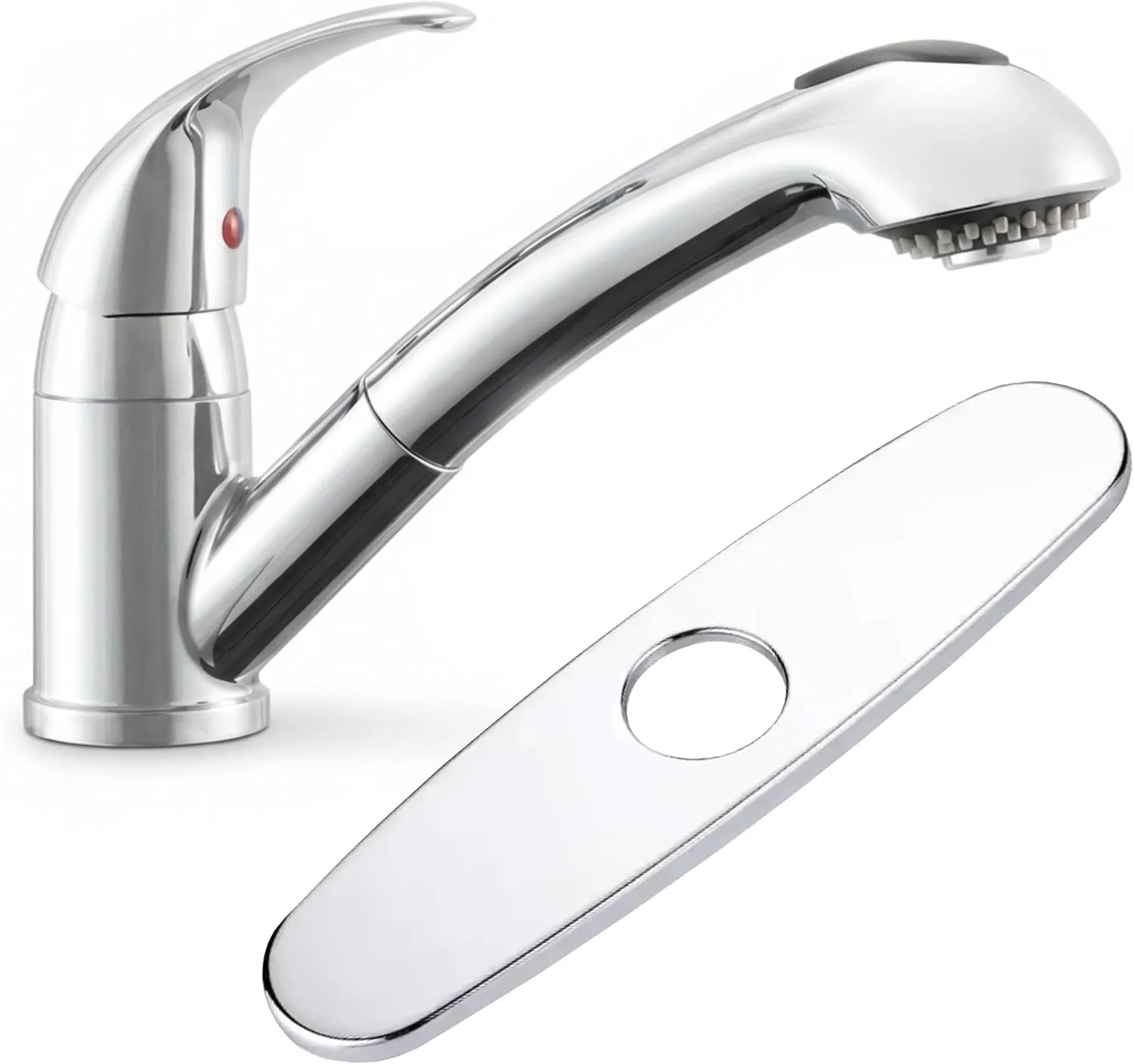 Dura Faucet DF-NMK852-CP RV Pull-Out Swivel Single Handle Kitchen Sink Faucet - One-Hole (Chrome)