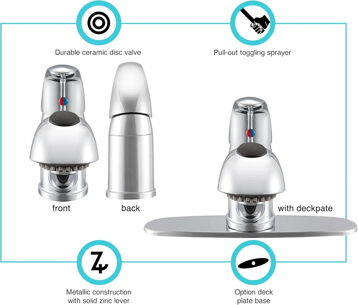 Dura Faucet DF-NMK852-CP RV Pull-Out Swivel Single Handle Kitchen Sink Faucet - One-Hole (Chrome)