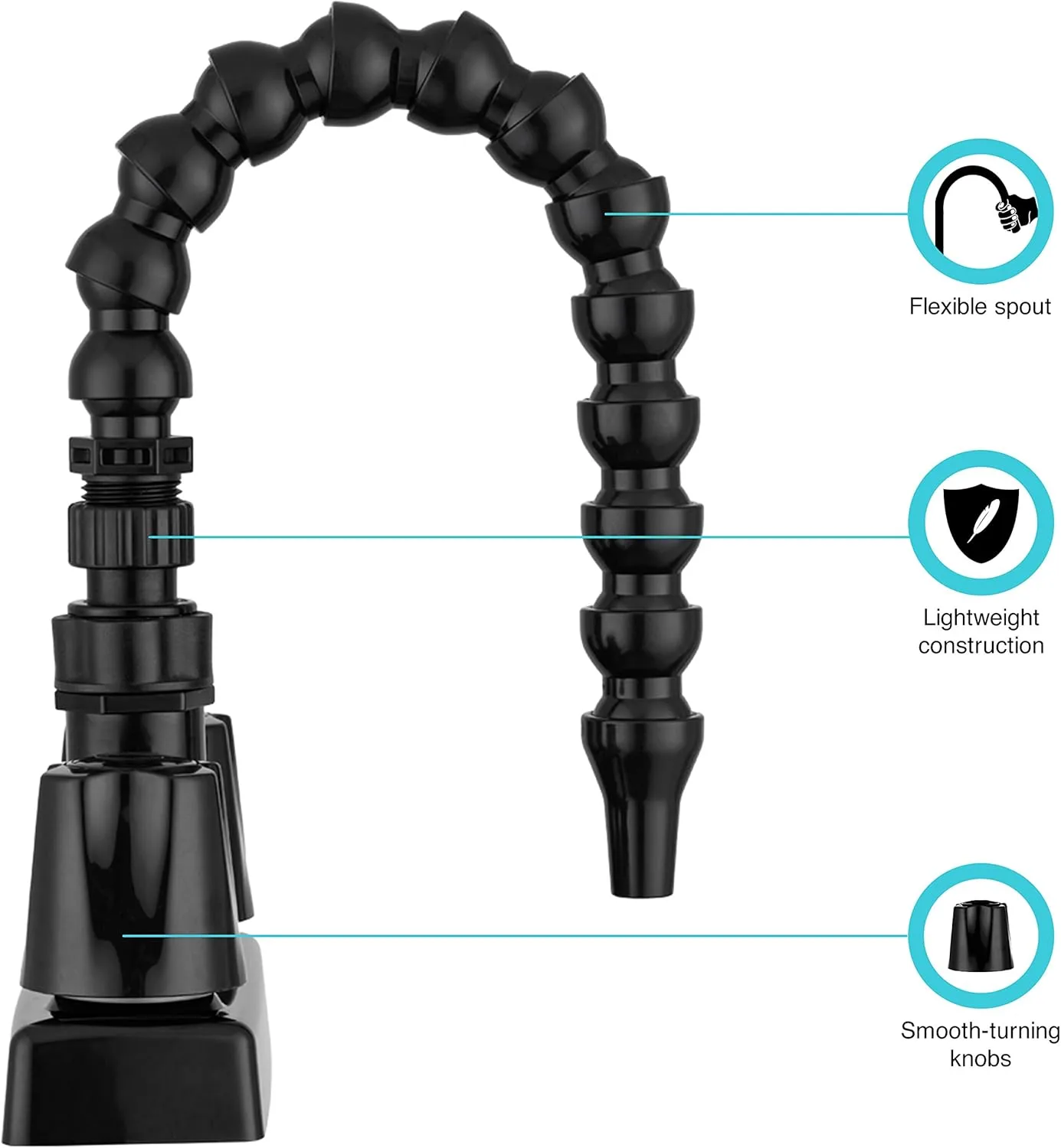 DURA FAUCET RV Exterior Quick Connect Faucet with 360-Degree Flexible Gooseneck Spout