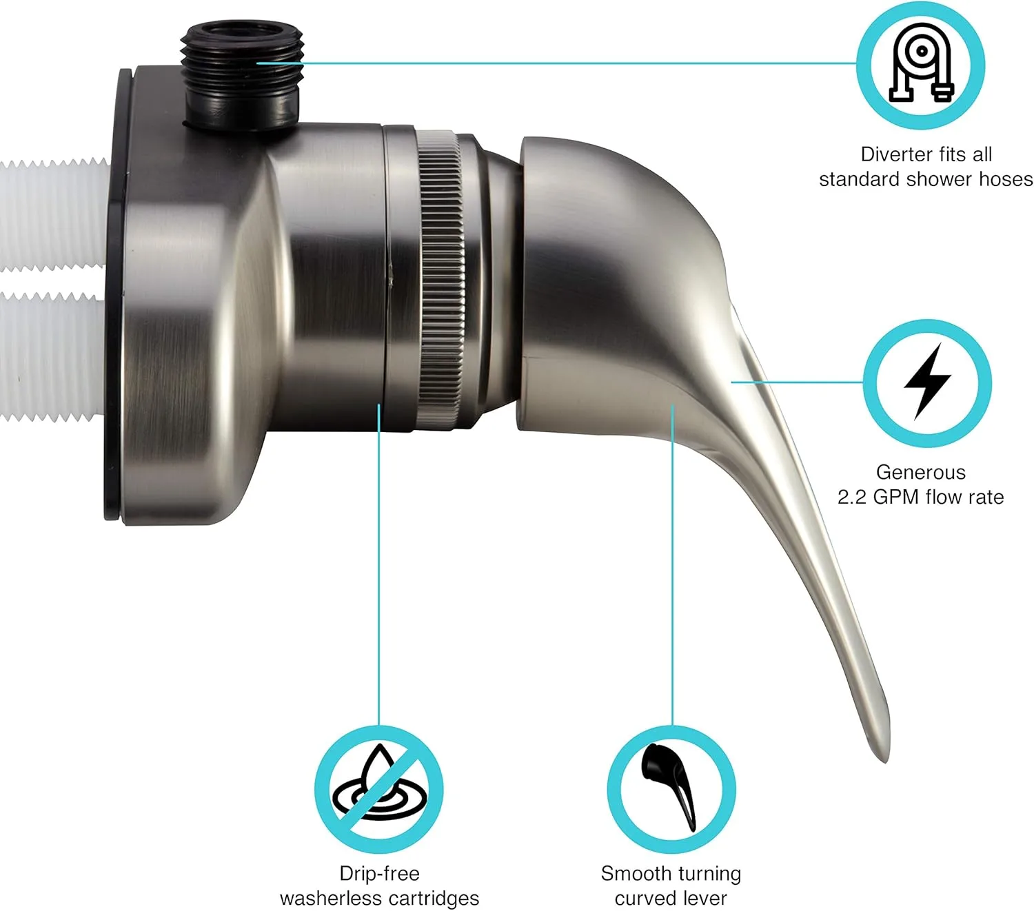 Dura Faucet DF-SA150 Single-Lever RV Shower Faucet Diverter