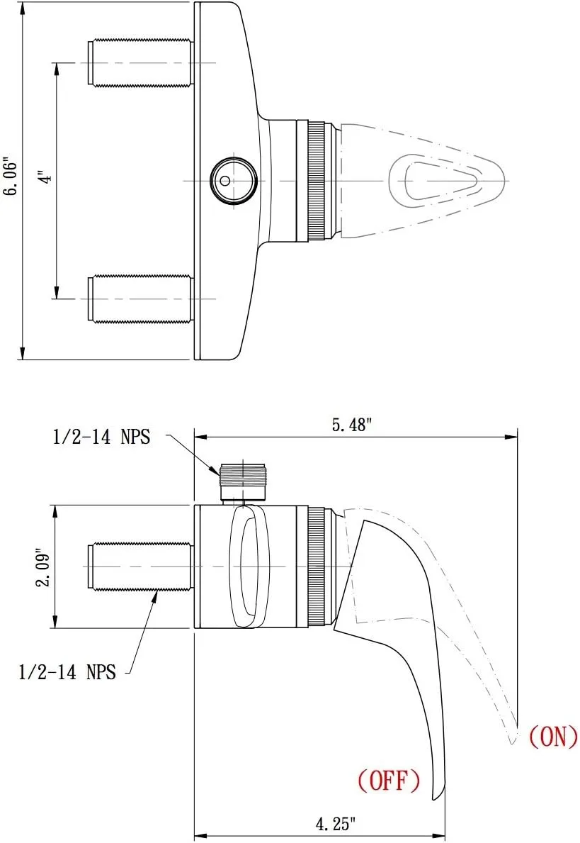 Dura Faucet DF-SA150 Single-Lever RV Shower Faucet Diverter