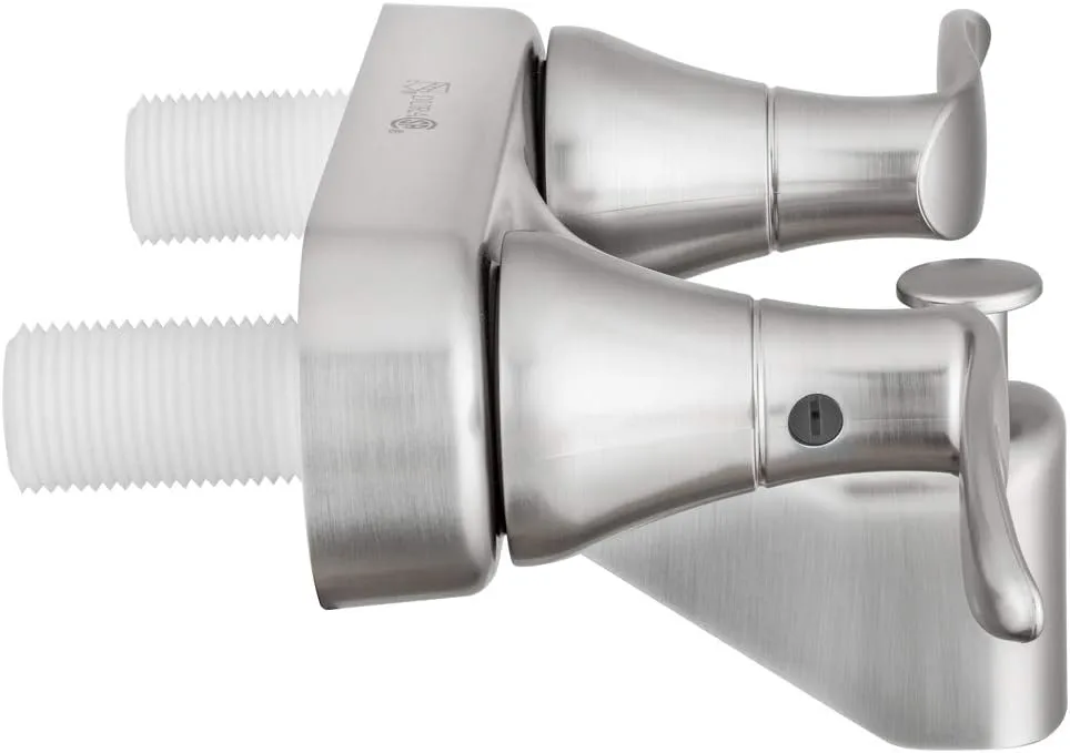 Dura Faucet DF-SA110LH-SN RV Tub, Shower Faucet Valve Diverter with Winged Levers (Brushed Satin Nickel)