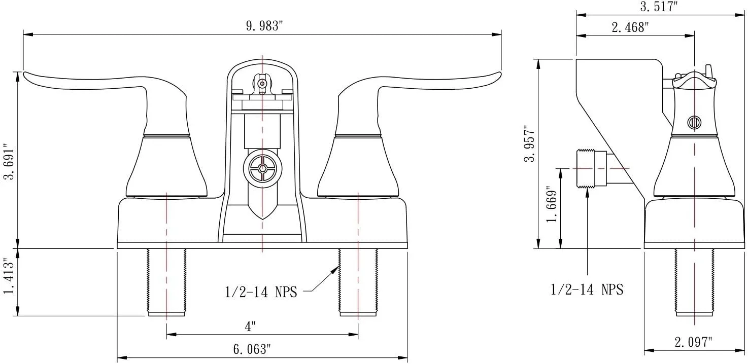 Dura Faucet DF-SA110LH-SN RV Tub, Shower Faucet Valve Diverter with Winged Levers (Brushed Satin Nickel)