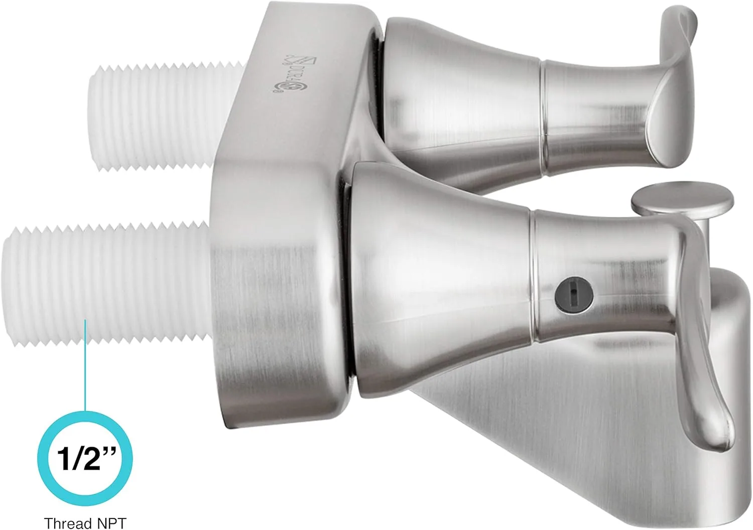 Dura Faucet DF-SA110LH-SN RV Tub, Shower Faucet Valve Diverter with Winged Levers (Brushed Satin Nickel)