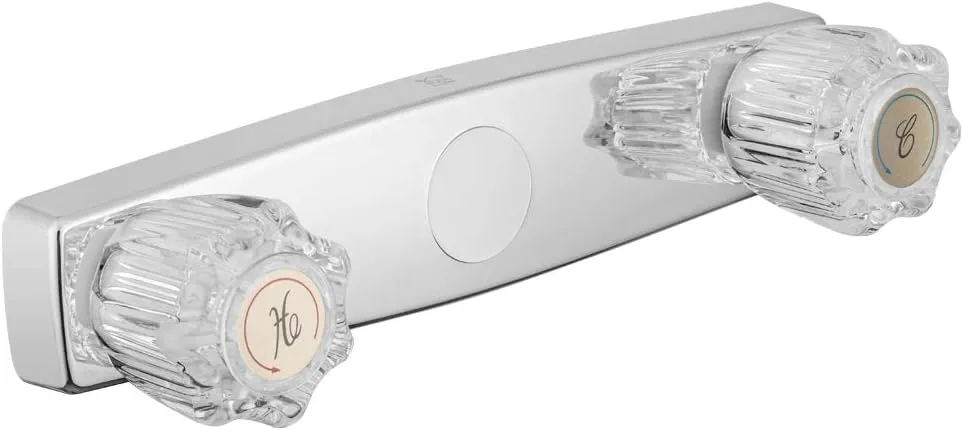 Dura Faucet Economical Shower Faucet with Classic Clear Acrylic Knobs (Chrome Polished)