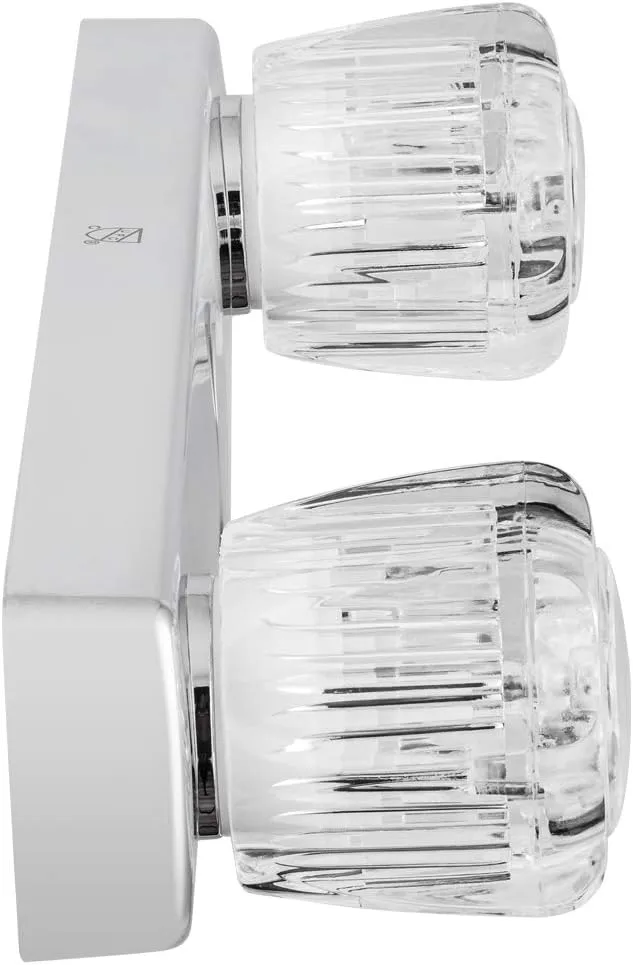 Dura Faucet Economical Shower Faucet with Classic Clear Acrylic Knobs (Chrome Polished)