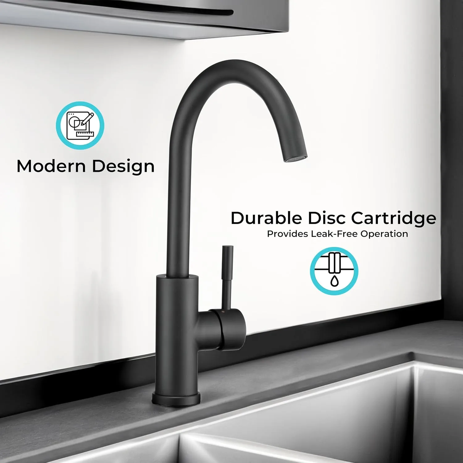 Dura Faucet Streamline Gooseneck RV Kitchen Faucet