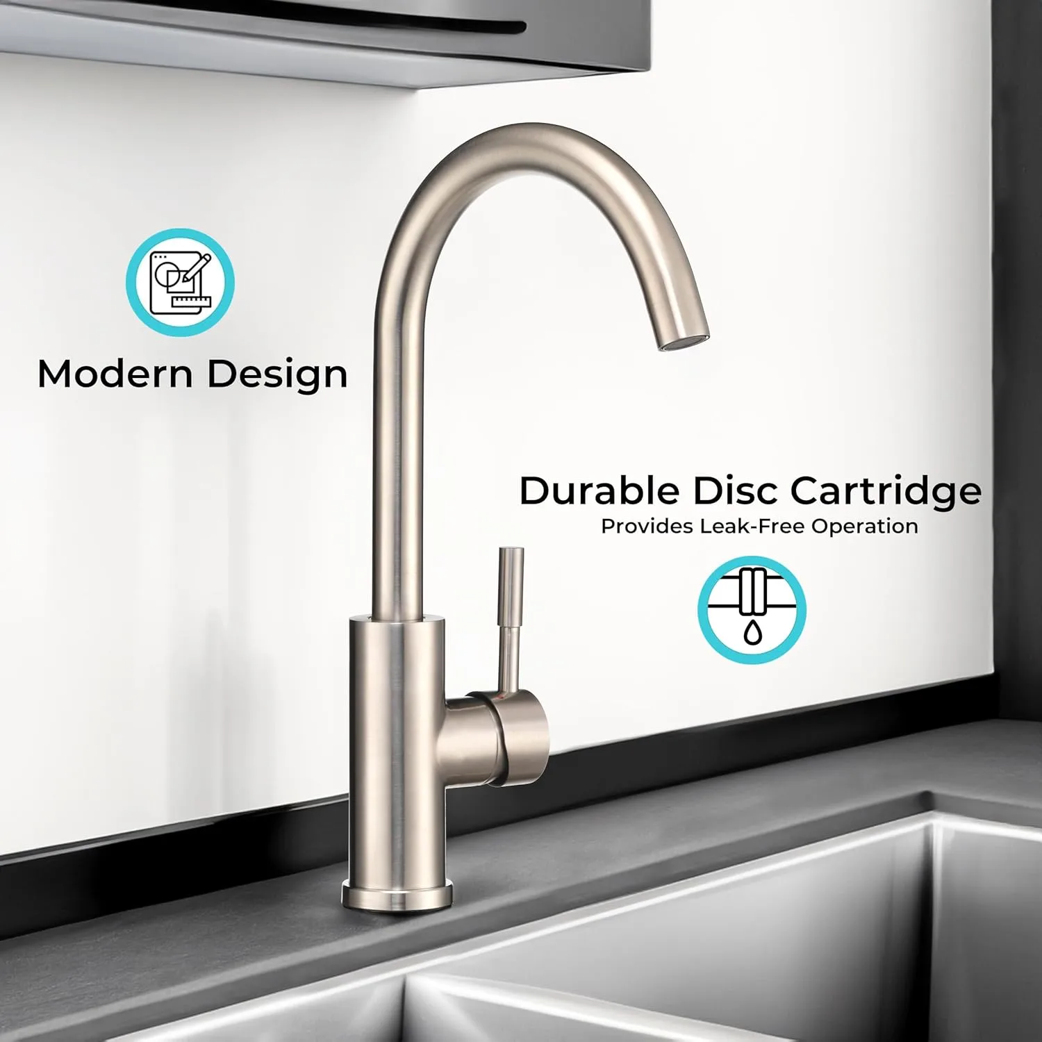 Dura Faucet Streamline Gooseneck RV Kitchen Faucet