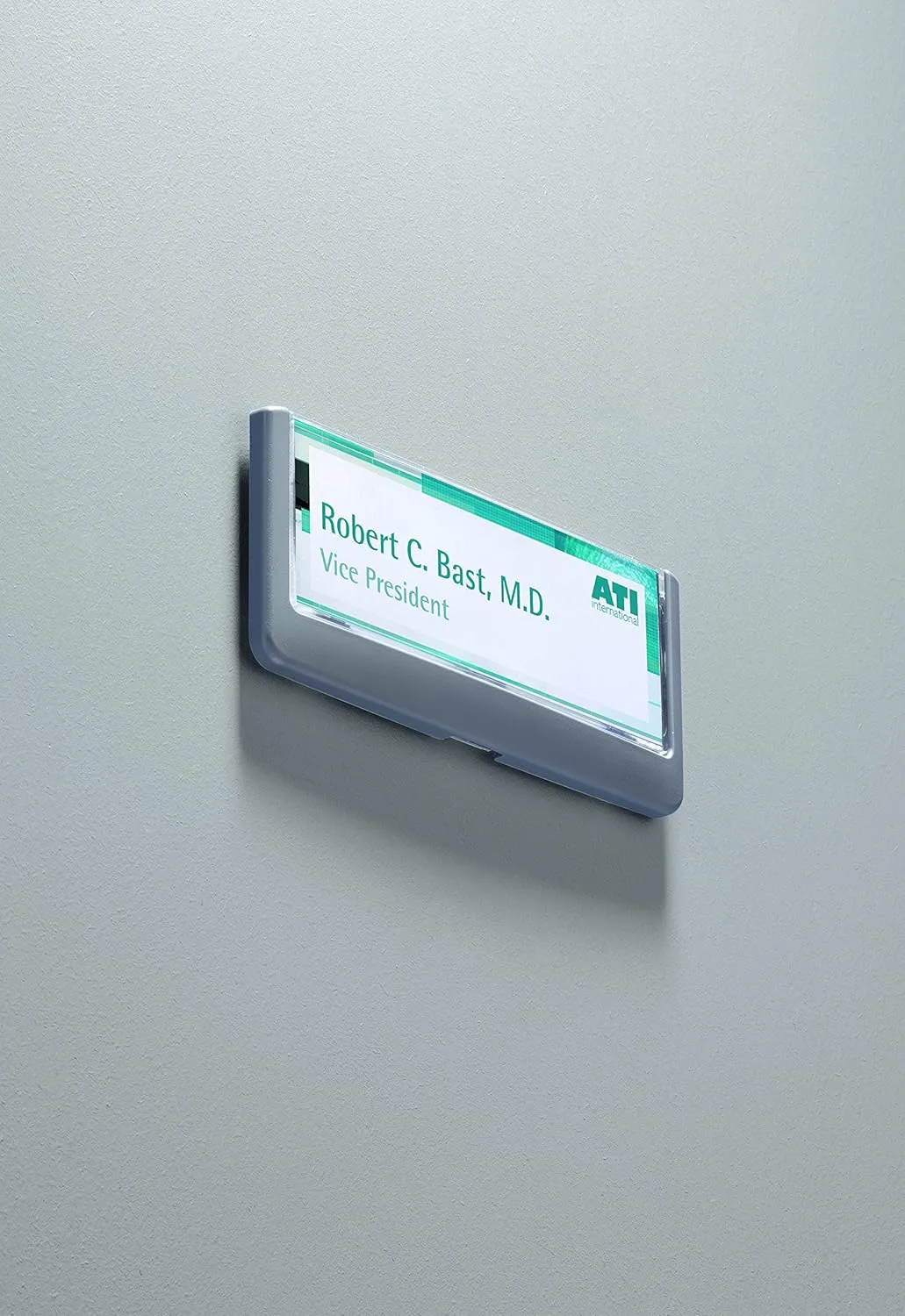 Durable Click Sign Holder For Interior Walls - 6.75 x 0.625 x 3.00 in Gray - Pack of 1